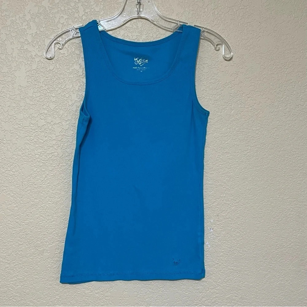 Justice girls sleeveless‎ tank top, blue, size 16, great for summer